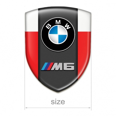 BMW M6 Car Interior Badge Red White Style 