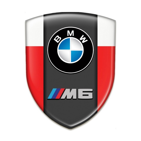 BMW M6 Car Interior Badge Red White Style 
