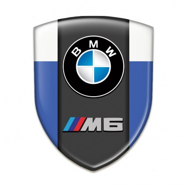 BMW M6 Silicone Car Decal Badge Blue White Style 