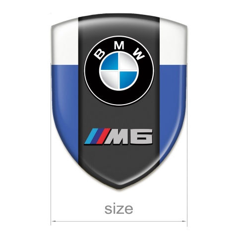 BMW M6 Silicone Car Decal Badge Blue White Style 