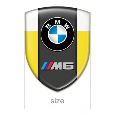 BMW M6 Silicone Car Decal Badge Yellow White Variant 