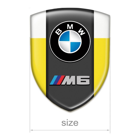 BMW M6 Silicone Car Decal Badge Yellow White Variant 