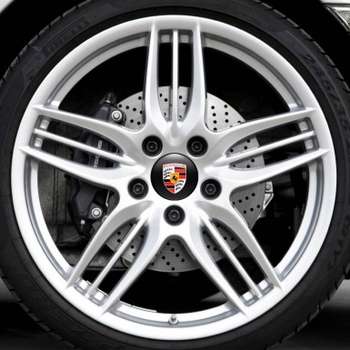 Porsche Wheel Emblem Stickers Center Cap Black