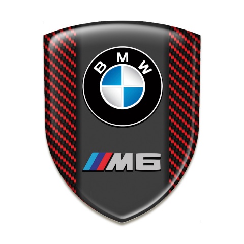 BMW M6 3D Gel Emblem Red Carbon Variant 