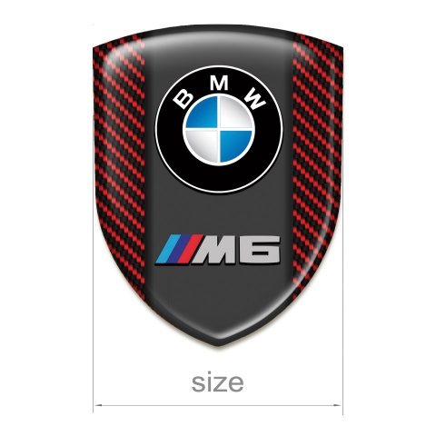 BMW M6 3D Gel Emblem Red Carbon Variant 