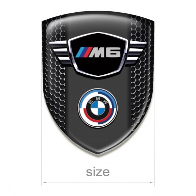 BMW M6 Self Adhesive Emblem Logo Black Carbon Base New Logo Style 