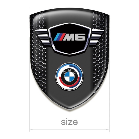 BMW M6 Self Adhesive Emblem Logo Black Carbon Base New Logo Style 