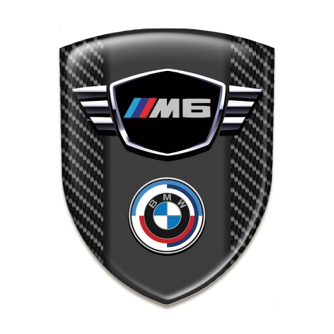 BMW M6 Silicone Emblem Dark Carbon Base New Logo style 