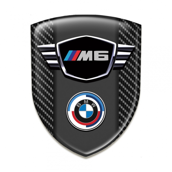 BMW M6 Silicone Emblem Dark Carbon Base New Logo style 