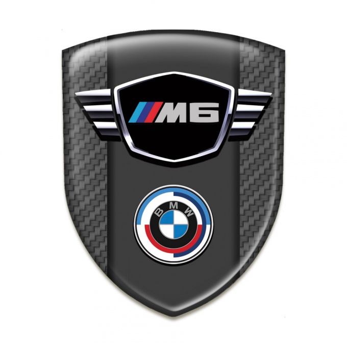 BMW M6 Car Accessories Badge Carbon Background New Logo Style
