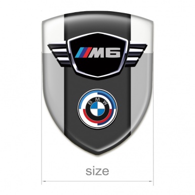 BMW M6 Car Interior Badge Grey White Base Round Logo Design 