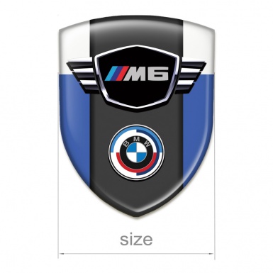 BMW M6 Silicone Shield Blue White Base Round logo Style 