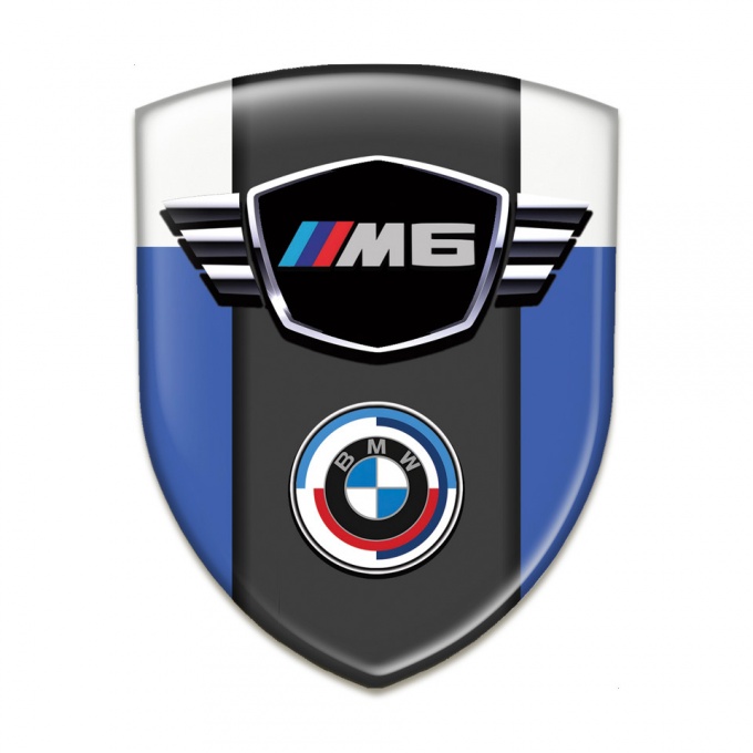 BMW M6 Silicone Shield Blue White Base Round logo Style 
