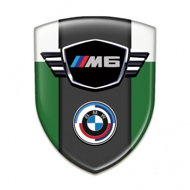 BMW M6 Emblem Badge Logo Green White Base Round Logo Edition 