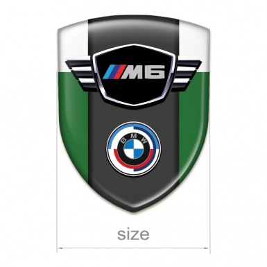 BMW M6 Emblem Badge Logo Green White Base Round Logo Edition 