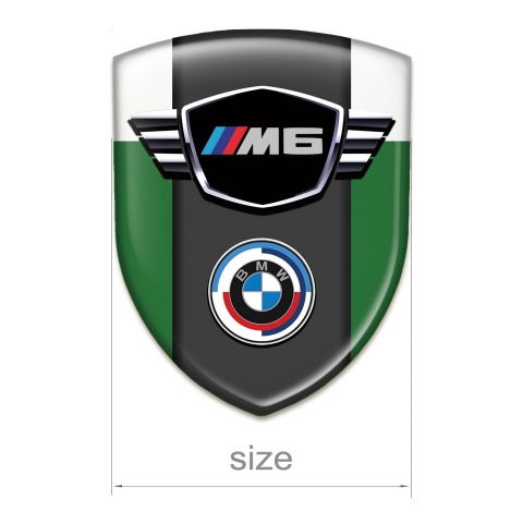 BMW M6 Emblem Badge Logo Green White Base Round Logo Edition 