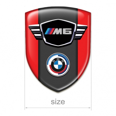BMW M6 Self Adhesive Emblem Logo Red design Round Logo 