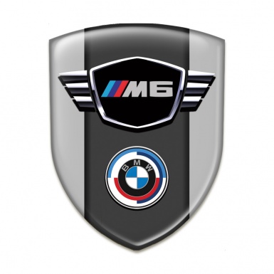 BMW M6 Domed Emblem Grey Design round Logo Style 