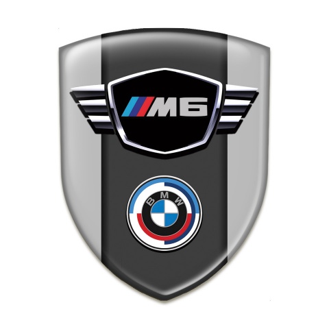 BMW M6 Domed Emblem Grey Design round Logo Style 
