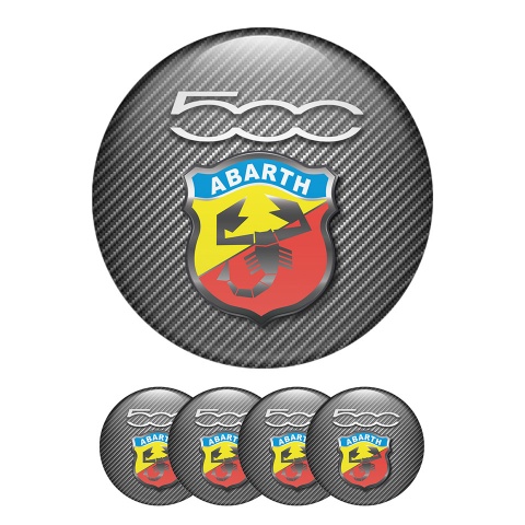 Fiat Abarth Sticker Wheel Center Hub Cap Carbon Printing