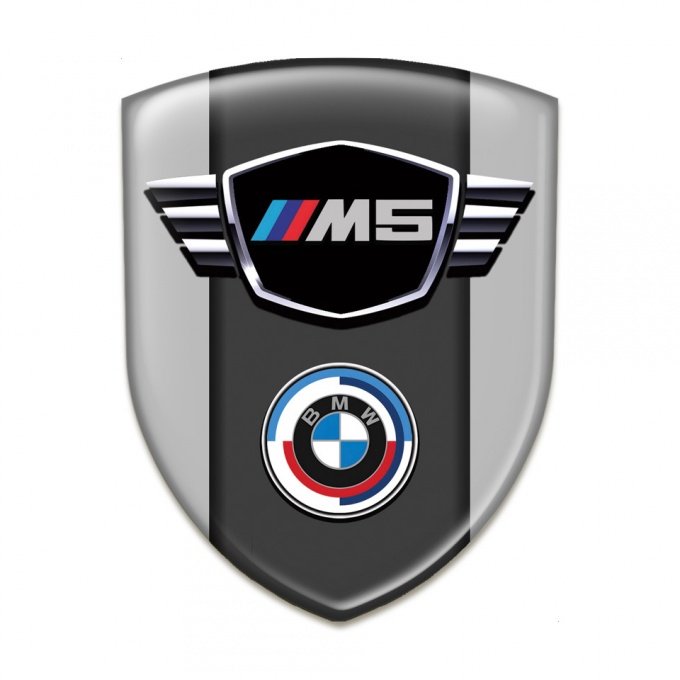 BMW M5 Car Accessories Badge Grey Style 