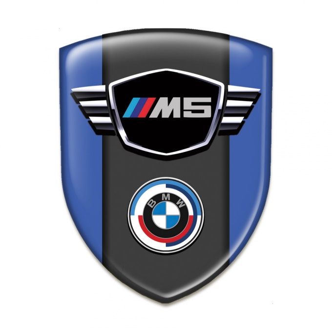 BMW M5 Silicone Car Decal Badge Blue Style 