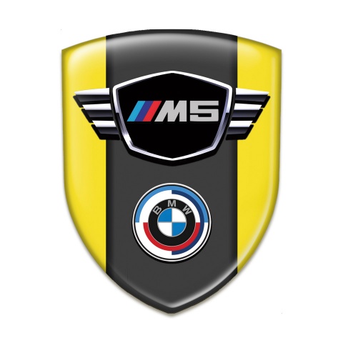 BMW M5 Silicone Badge Stylish Yellow Style 