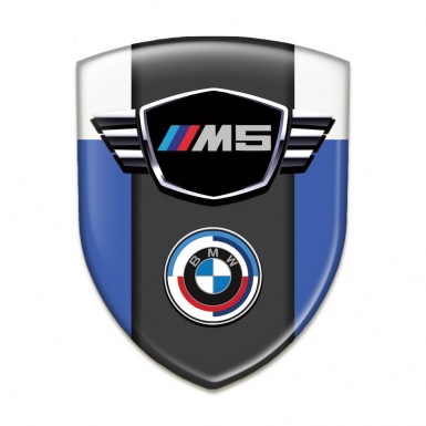 BMW M5 Logo Emblem Premium Quality Blue White Style 