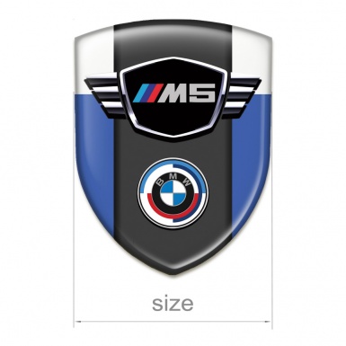 BMW M5 Logo Emblem Premium Quality Blue White Style 