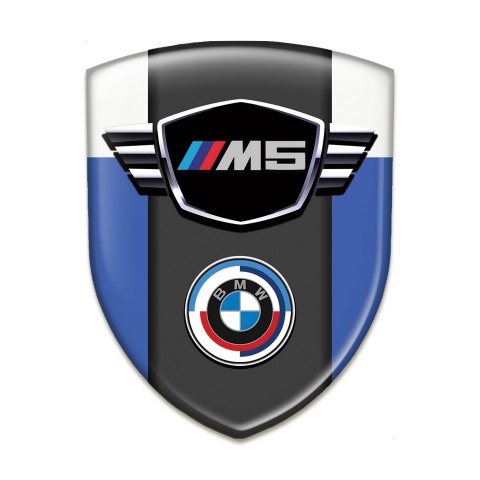 BMW M5 Logo Emblem Premium Quality Blue White Style 
