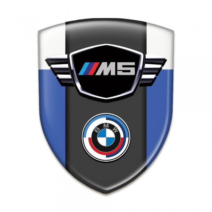 BMW M5 Logo Emblem Premium Quality Blue White Style 