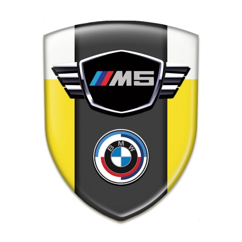 BMW M5 Tuning Emblem Yellow White Style 