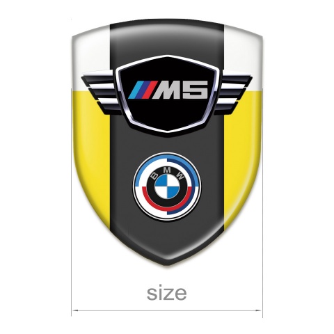 BMW M5 Tuning Emblem Yellow White Style 