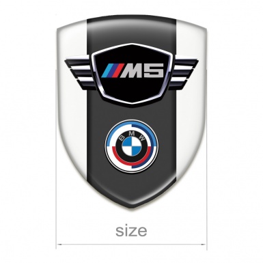 BMW M5 Domed Emblem White Style 