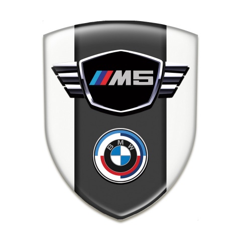 BMW M5 Domed Emblem White Style 