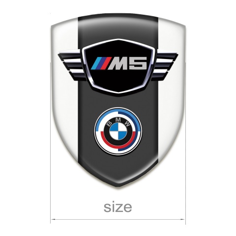 BMW M5 Domed Emblem White Style 