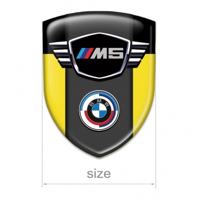 BMW M5 3D Gel Emblem Yellow Black Style 