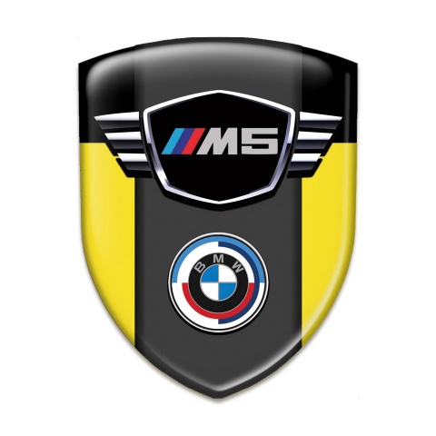 BMW M5 3D Gel Emblem Yellow Black Style 
