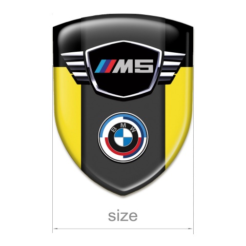 BMW M5 3D Gel Emblem Yellow Black Style 