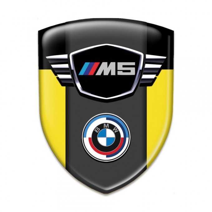 BMW M5 3D Gel Emblem Yellow Black Style 