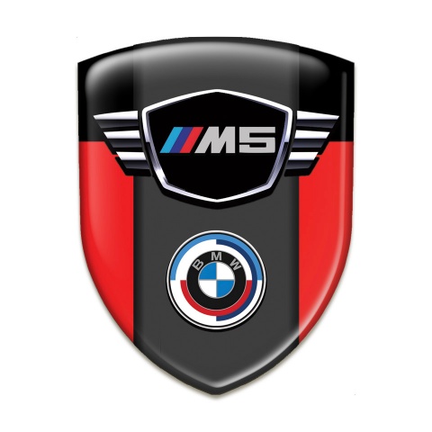 BMW M5 Tuning Emblem Red Black Design 