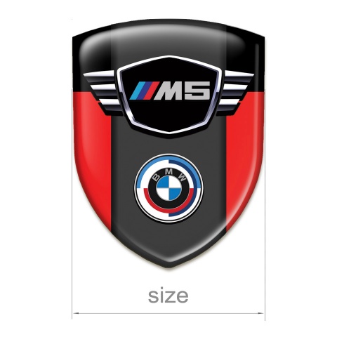BMW M5 Tuning Emblem Red Black Design 