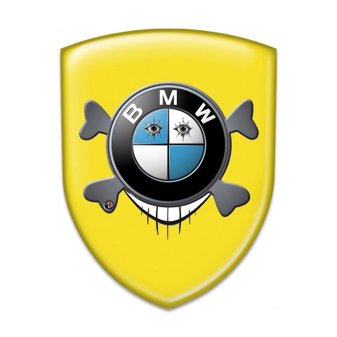 BMW Car Interior Badge Yellow Base Smile Logo 