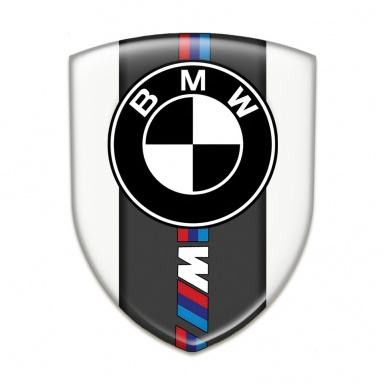 BMW M5 Silicone Car Decal Badge White Base M Power Edition 