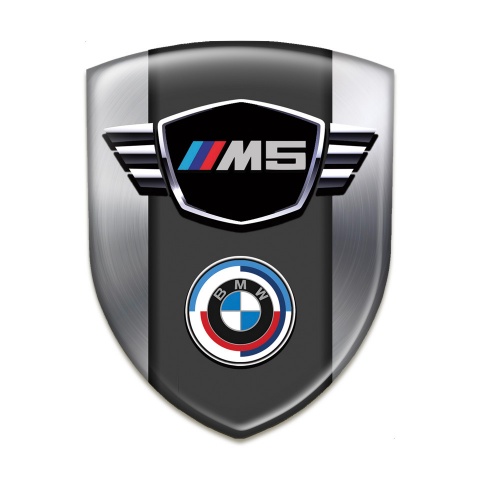 BMW M5 Emblem Badge Logo Metallic Style 