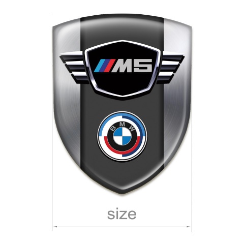 BMW M5 Emblem Badge Logo Metallic Style 