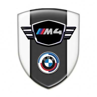 BMW M4 Self Adhesive Car logo Emblem White Best Design 