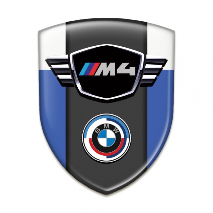 BMW M4 Auto Emblem Blue White Best Design 