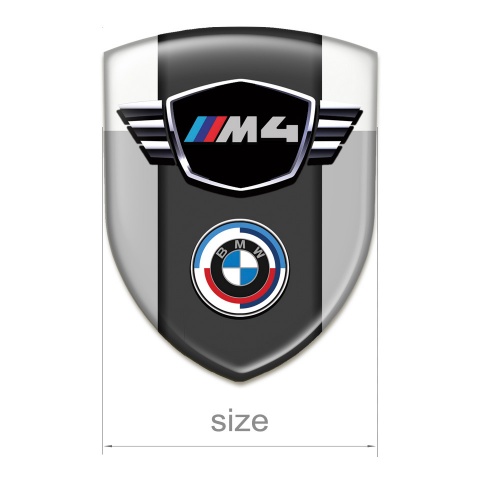 BMW M4 Tuning Emblem Grey White Best Design 