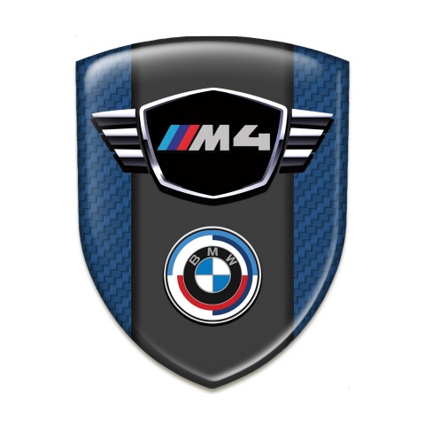BMW M4 Self Adhesive Emblem Logo Navy Blue carbon Best Design 